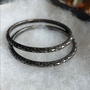 Black Metal Bangle Set